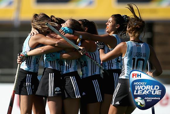 Argentina booked their tickets to the World Cup and the World League Final on Day 11 in Johannesburg. Copyright: FIH / Getty Images