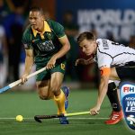 South Africa produced a valiant display against Germany but ended up defeated on Day 6. Copyright: FIH / Getty Images
