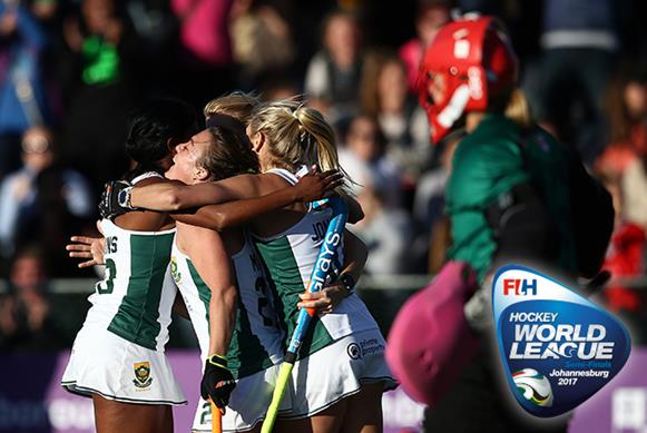 South Africa claimed an unexpected win over USA to reach the competition quarter-finals in Johannesburg. Copyright: FIH / Getty Images