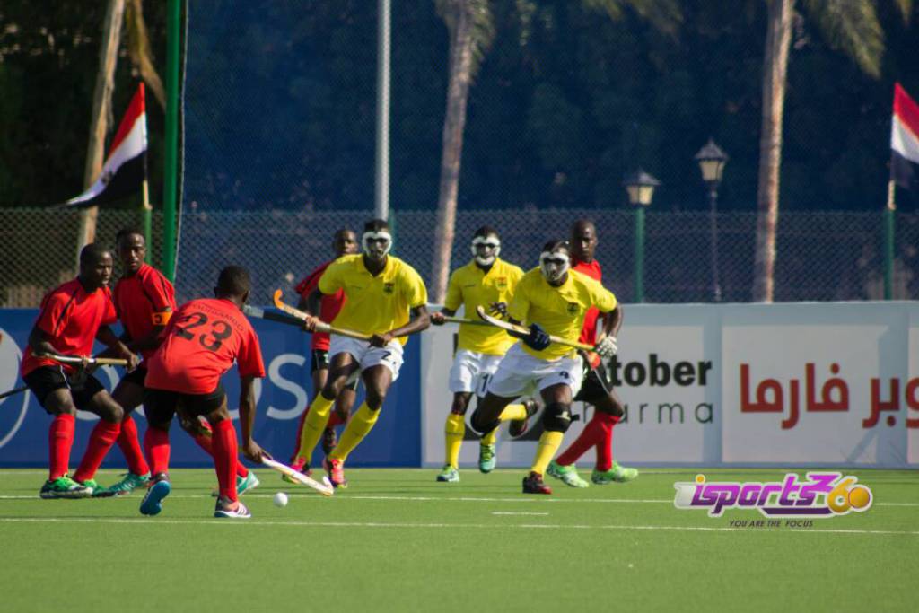 Team Ghana defending a penalty corner in their match against Kenya