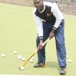 Hockey coachJ Meshack Senge in the field at citypark. ON 18/08/14 [ PHOTO: JENIPHER WACHIE]