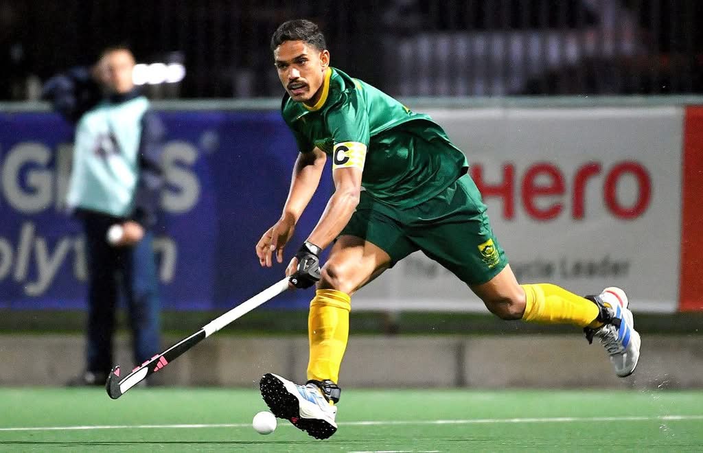 Captain Dayaan Cassiem of South Africa during the FIH Hockey Men’s Nations Cup match between South Africa and Ireland at Hartleyvale Stadium on 16 June. (Photo: Grant Pitcher / Gallo Images)